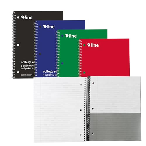 C-Line 3-Subject Notebook, College Ruled, 1 Notebook, Color May Vary (22400)
