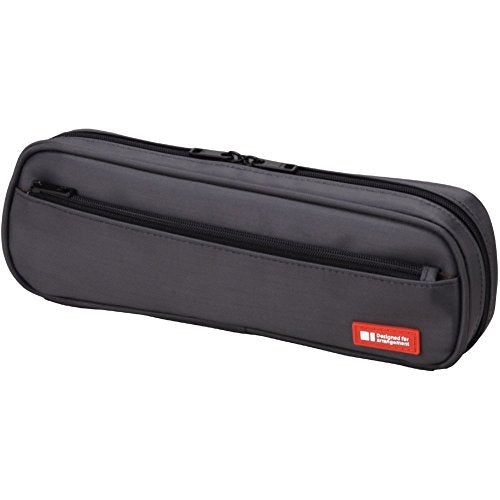 LIHIT LAB Large Capacity Zipper Long Pencil Case For School Office College, Big Capacity Pencil Bag Holder Adults Teen Boys Girls, Travel Cosmetics Storage, Black (A7552-24) - color: Black
