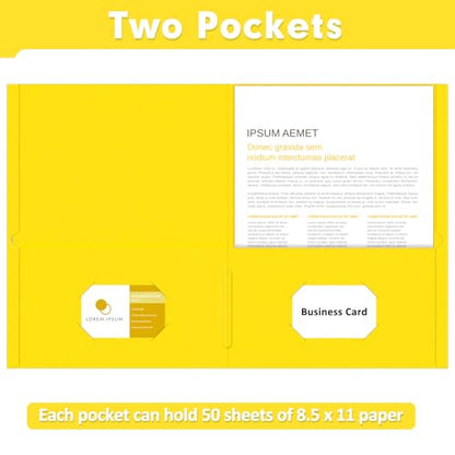 Two Pocket Folders, PANDRI 30 Pack 2 Pocket Folders, Letter Size Paper File Folder for School Office Home Business, Yellow - color: Yellow