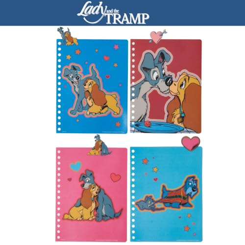 Disney Lady and the Tramp Tab Journal Notebook, Spiral Bound, 96 Lined Pages, 8 x 7 inches - style: Lady and the Tramp