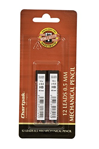 Koh-I-Noor Mephisto Mechanical Pencil 0.5MM HB Lead Refills, 12 Per Pack (5035RBC.5) - style: 0.5MM HB Lead Lead Refill