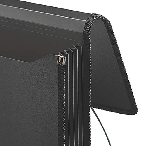 Smead Poly Wallet, Accordion File Organizer for File Folders, Legal Size, Black, 5-1/4 inch Expansion, Office Supplies, Document Organizer (71510) (Pack of 12) - size: Legal (Pack of 12), style: Black