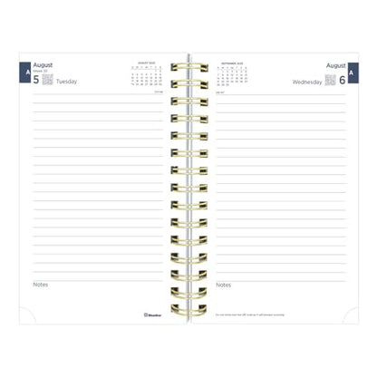Blueline® Essential Academic Daily/Monthly Planner, August 2025 to July 2026, Gold Twin-Wire Binding, Poly Cover, 8" x 5", Under the Sea Design, Waves (CA214PH.02-26)