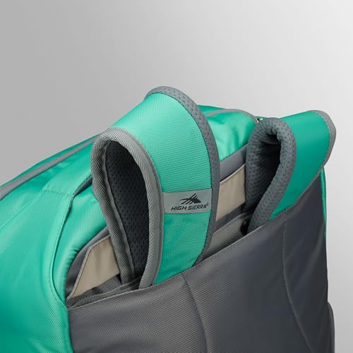 High Sierra Freewheel Pro Wheeled Backpack with 360 Degree Reflectivity, Adjustable Handle, Large Main Compartment, and Laptop Sleeve, Aquamarine