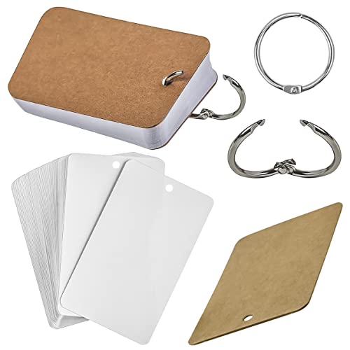 500 Pcs Flash Cards 2x3 Inch Index Cards with Ring Lined Note Card Bood Flashcards, Mini Blank Flash Cards 2x3 White Card Pad Index Note Bood 2 x 3 Notecards for Studying School Supply College - color: White