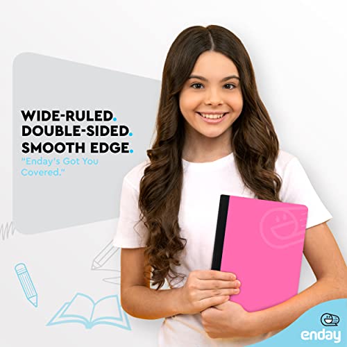 Enday Composition Notebooks Wide Ruled Paper, Hard Cover Composition Notebook, Premium Lined Composition Books, 100 Sheets Ruled Notebook, Pink and Yellow (2 Pack) - color: PINK - YELLOW, size: 2