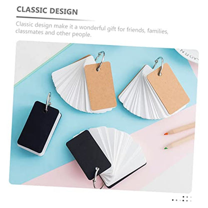 4pcs Blank Writing Cards Study Flash Cards for Boys and Girls Adults Portable Binder Ring - size: 7.00X4.00X3.00CM