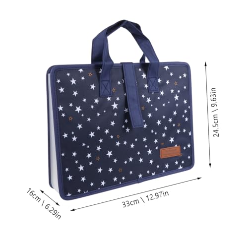 TEHAUX File Folder with Handle 13-Pocket Expanding File Organizer Waterproof Oxford Document Storage Bag for A4 Papers Receipts Cards Vouchers Home Office School Travel