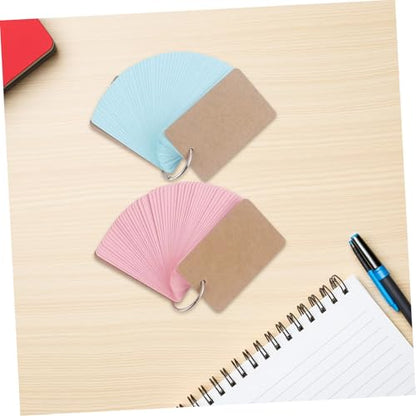 OSALADI 5Pcs Loose Leaf Flash Cards with Binder Rings Blank Note Cards for Studying Creative Writing Travel Diaries Compact Practical Design