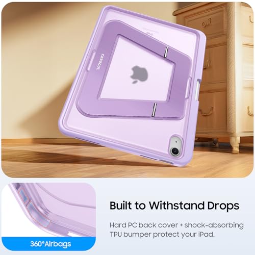 Fintie Shockproof Case for iPad (A16) 11th Generation 11 Inch (2025), iPad 10th Generation 10.9 Inch (2022) - [Built-in Pencil Holder] Slim Frosted Protective Cover with Multi-Angle Kickstand, Purple - color: Purple