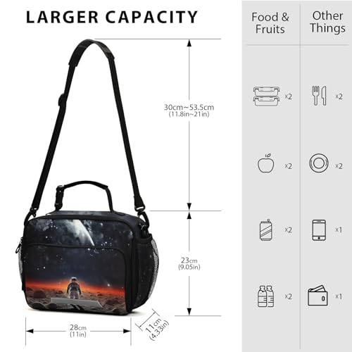 Astronaut Planet Kids Lunch Box Insulated Lunch Bags Cooler Tote Bag with Removable Shoulder Strap for Boy Girl Student 20847413 - color: Astronaut