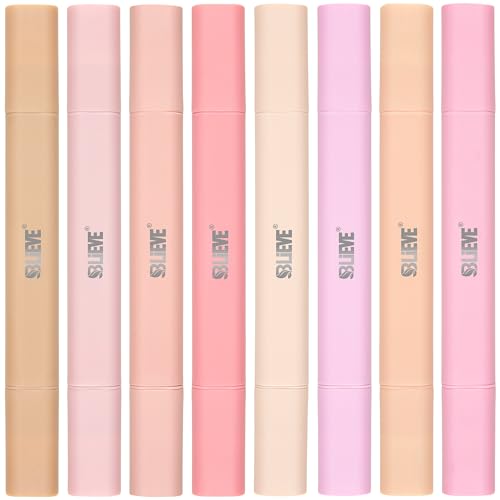 BLIEVE Bible Highlighters No Bleed Through, Pastel Colors, Dual Tip, 8 Pack | Aesthetic Cute Highlighters, Chisel Tip & Fine Point For Bible & Journaling, Back To School Supplies - color: ROSES