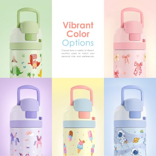 Fruits Kids Insulated Stainless Steel Water Bottle 16 Oz, Travel Tumbler for School, Sports for Girls, Birthday, Back To School - color: Fruit