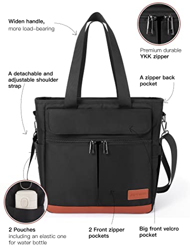 JOYHILL Lunch Bag for Women, Lunch Tote Leakproof Insulated Lunch Box with Shoulder Strap, Adult Reusable Lunch Cooler Tote Bags for Work Picnic Camping Beach (C-BLACK) - color: C-BLACK