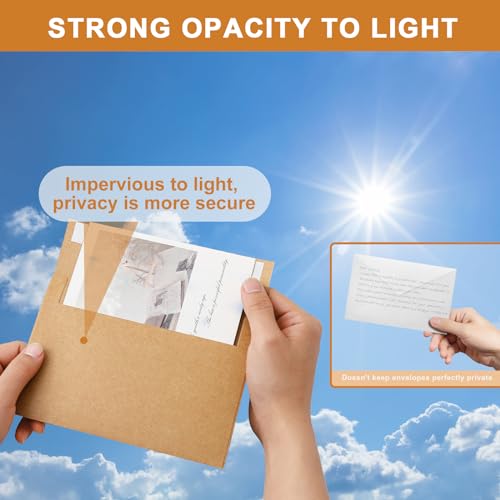 Silunkia 100 Packs Brown Blank Cards and Envelopes 5 x 7 Heavyweight Single Panel Cardstock and A7 Envelopes Self Seal for Wedding Invitations, Birthday, Thank You Cards, Mailing - color: Brown, size: 5x7-100pcs