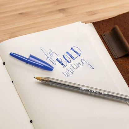 BIC Cristal Xtra Bold Ballpoint Pens, Bold Point (1.6mm) For Vivid And Dramatic Lines, Blue Ink, 24-Count Pack, Perfect Ink Pens - color: Blue Ink, size: 24 Count (Pack of 1), style: Bold Point (1.6mm)