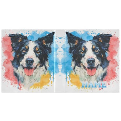 Custom Colorful Dog 3 Ring Binder 1.5" Round Ring Binders Personalized Name View Binder with 200 Sheet for School Supplies Women Men Office, 1 Pack - color: Custom Colorful Dog