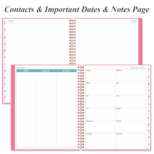 Daily Planner 2026 Full Page Per Day- 2026 Daily & Monthly Planner from January 2026 to December 2026, Day Planner 2026 with 12 Months Tabs, 8.5" x 11", Pink - color: Pink, size: 8.5" x 11"