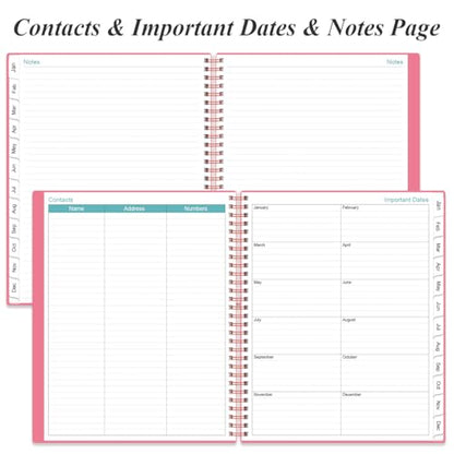 Daily Planner 2026 Full Page Per Day- 2026 Daily & Monthly Planner from January 2026 to December 2026, Day Planner 2026 with 12 Months Tabs, 8.5" x 11", Pink - color: Pink, size: 8.5" x 11"