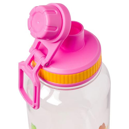 Silver Buffalo Care Bears Twist Spout, Plastic Water Bottle, 32oz | Includes Sticker Set, You Stick Yourself, 0.95 Liters - color: Care Bears Rainbow Heart