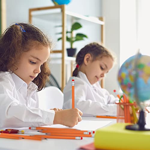 Fainne 48 Pcs Fat Pencils Jumbo Big Thick Large Pencils and 3 Pieces Sharpeners for Kids Beginners Preschoolers Kindergarten School Office Supplies(Orange+Silver,Round) - color: Orange+Silver, style: Round