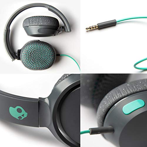 Skullcandy Riff On-Ear Wired Headphones, Convenient for Travel with 3.5mm AUX Plug, Built-in Microphone, Foldable Lightweight Comfortable Design, Durable Headband, Reliable Simplicity - Black - color: True Black, style: Riff