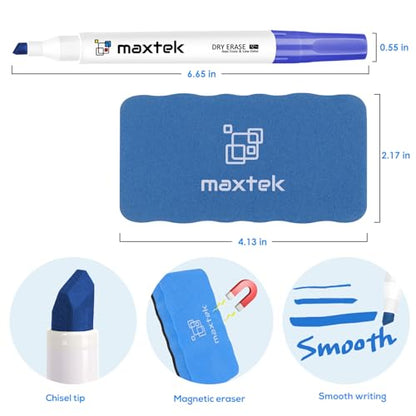 maxtek Dry Erase Markers with Magnetic Eraser, Chisel Tip, 4 Count | Whiteboard Marker Set for Classroom, Office Use - style: Chisel Tip 5 Count