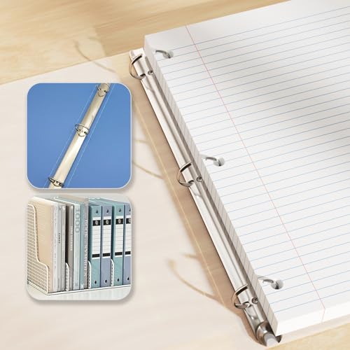 3-Pack White Loose Leaf Paper 390 Sheets Filler Paper 8 * 10.5 College Ruled 3-Hole Punched for 3-Ring Binders Notebook Lined 8" x 10.5" - color: White 3 Pack
