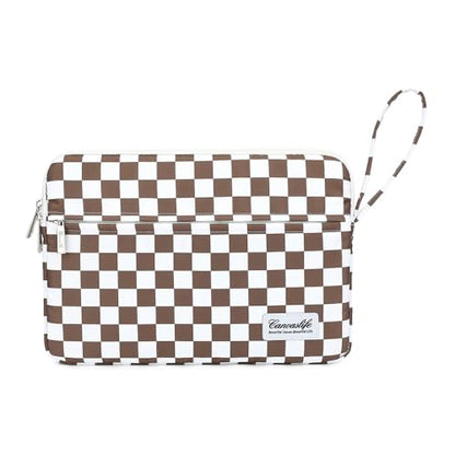 Canvaslife Laptop Sleeve Case Cover with Pocket for MacBook Pro 14 inch and 14 inch-14.4 inch HP, Lenovo, Dell, ASUS, Acer Notebook Computer (Brown Checker) - color: Brown Checker, size: 14 inch / 14.0 inch