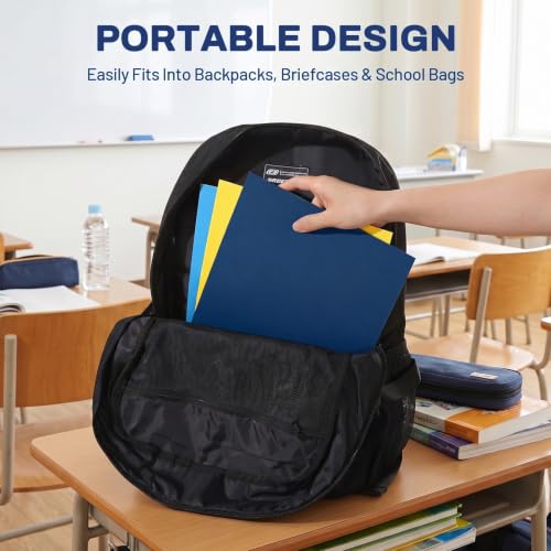 SUNEE Folders with Pockets(25 Pack, Navy Blue), 2 Pocket Folders Fit Letter Size Paper, Paper File Folder for School Office Home Business - color: Navy Blue