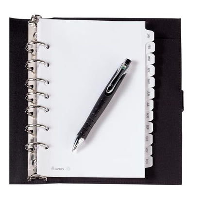 Avery Jan-Dec Mini Dividers for 3 Ring Binders, 12 Tabs per Set, 8.5" x 5.5", Pre-Printed Tabs, 1 Binder Divider Set, Great for Organizing Notes, Projects, Schedules, and More (11315)