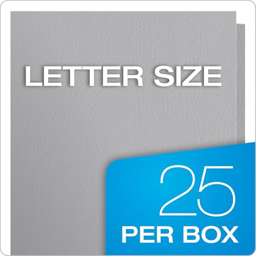 Oxford Twin-Pocket Folders,Textured Paper,Letter Size,Gray,Holds 100 Sheets,Box of 25 (57505EE),(Pack of 5) - color: Gray, size: 25 Count (Pack of 5)