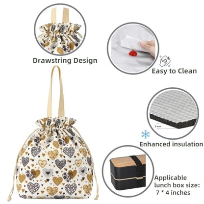 Double-Handle Lunch Bag, Insulated Waterproof Reusable Tote for Women/Students, Fits 2 Bento Boxes + Water Bottle - Ideal for School/Office/Picnic(Yellow) - color: Yellow