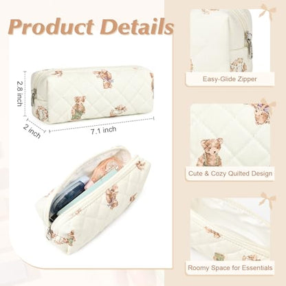 Aileam 22Pcs Book Annotation Kit Aesthetic Pencil Case with Supplies School Annotation Supplies Gel Pen Transparent Sticky Note Taking Bible Study College Stationery Supplie (Bear Cub Print) - color: Bear Cub Print
