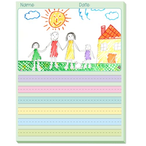 gisgfim 1 Pack Write Beginner Paper 100 Sheets Kindergarten Writing Paper for Kids Story Bulk Primary Notebook Back to School with Picture Space and Lines 8.5" x 11" for Handwriting Practice Creating