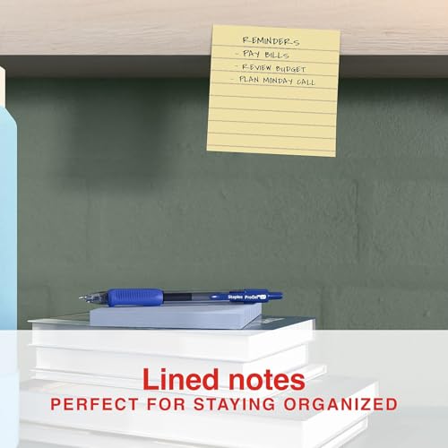 Staples Ultra Sticky Notes, 4" x 4", Lined, Stardust Colors, 600 Sheets – Large Strong‑Hold Notes for Planning & Projects - style: Stardust