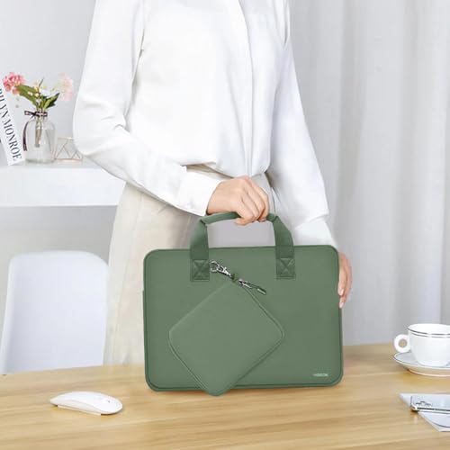 Hseok Laptop Sleeve 14 inch Case with Small Case, Compatible with MacBook Neo 14, MacBook Pro 14 M5/M4/M3/M2/M1, XPS 14 and Most 14 inch Notebooks, Neoprene Computer Handbag,Matcha green - color: Matcha Green, size: 14"