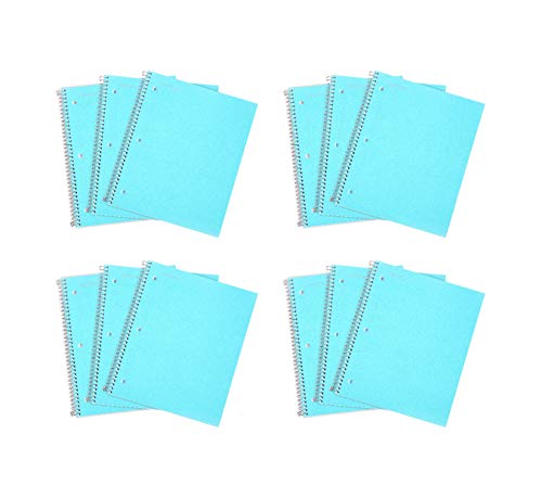 Mintra Office Durable Spiral Notebooks, 1 Subject, (Teal, College Ruled 12pk), 100 Sheets, Poly Pocket, Moisture Resistant Cover, School, Office, Business, Professional - color: Teal, size: College Ruled 12pk