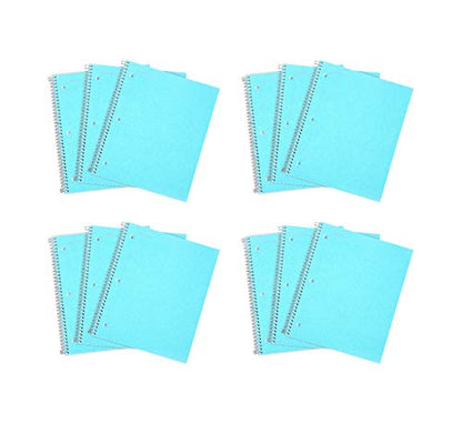 Mintra Office Durable Spiral Notebooks, 1 Subject, (Teal, College Ruled 12pk), 100 Sheets, Poly Pocket, Moisture Resistant Cover, School, Office, Business, Professional - color: Teal, size: College Ruled 12pk