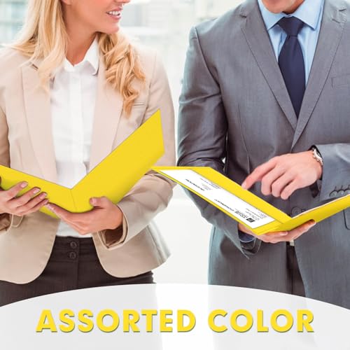 Two Pocket Folders, PANDRI 50 Pack 2 Pocket Folders, Letter Size Paper File Folder for School Office Home Business, Yellow - color: Yellow
