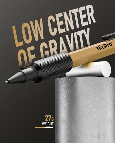 Nicpro 3 PCS 1.3 mm Mechanical Pencil Set 3 Colors with 48 Lead Refill, 3 Eraser - Weatherproof Metal MP2000 Heavy Duty Carpenter Pencil for Outdoor Marking Drafting Drawing Woodworking - style: 3 Pack (Black Green Brown)