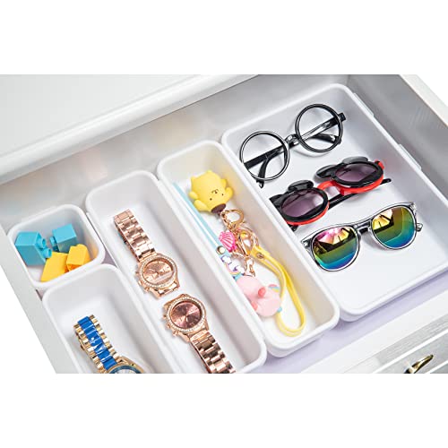 Interlocking Desk Drawer Organizer Separators for Kitchen, Bathroom, Makeup, Office (Set of 10)