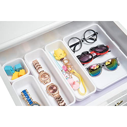 Interlocking Desk Drawer Organizer Separators for Kitchen, Bathroom, Makeup, Office (Set of 10)
