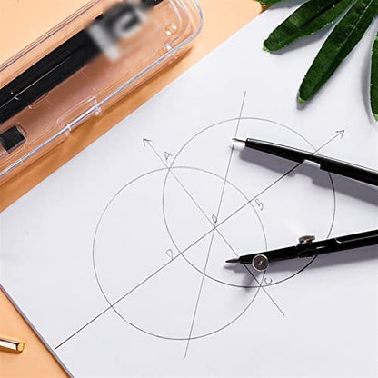 LUNIZ Drawing Compass Stainless Steel Math Geometry Kit Compass Multifunctional Metal Drafting Drawing Tool School Student Stationery Drafting Tools (Color : A) - color: A