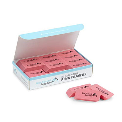 Blue Summit Supplies Pink Erasers, Bulk Erasers for Art, School, and Office Use, Classroom Set, 36 Pack - size: 36