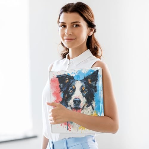 Custom Colorful Dog 3 Ring Binder 1.5" Round Ring Binders Personalized Name View Binder with 200 Sheet for School Supplies Women Men Office, 1 Pack - color: Custom Colorful Dog