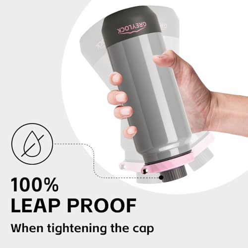 GREYLOCK 40 oz Insulated Water Bottle with Straw Lid, Leakproof Reusable Stainless Steel Vacuum Flask, 24hr Cold & Hot, Carry Handle & Silicone Spout, BPA-Free for Gym, Hiking, Travel, Grey - color: Stone Blossom, size: 40 Ounces
