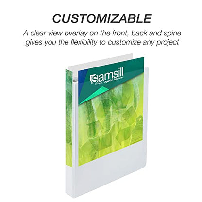 Samsill Plant-Based 1 Inch Durable Round Ring, View Binder, Eco-Friendly, USDA Certified Biobased, 12 Pack, White - color: White, size: 1-Inch, style: 12 Pack