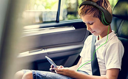eKids Headphones for Kids, Wired Headphones for School, Home or Travel, Tangle Free Stereo Earphones with Parental Volume Control, Connect via 3.5mm Jack - color: Black