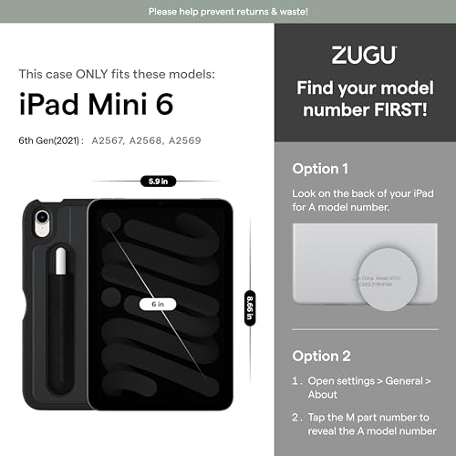 ZUGU Case for iPad mini 6/7 (A17 Pro) 2021/2024 [Berry Purple] | Ultra Slim Protective Cover, Apple Pencil Holder w/Charging, Convenient 7-Angle Magnetic Stand, Auto Sleep/Wake Function - color: Berry Purple
